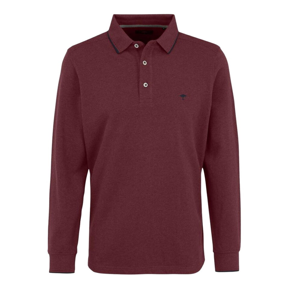 First Image Long sleeved polo shirt in pique quality