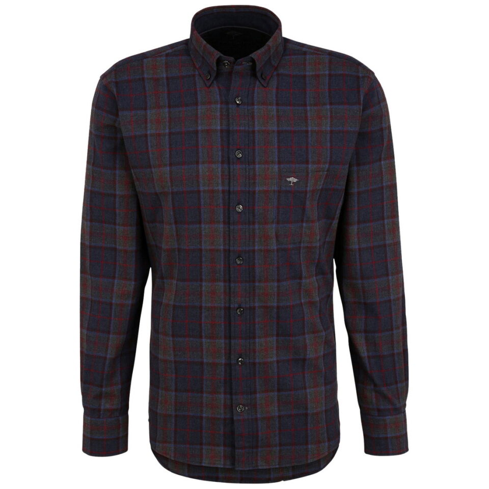 First Image Casual fit flannel shirt made of pure cotton